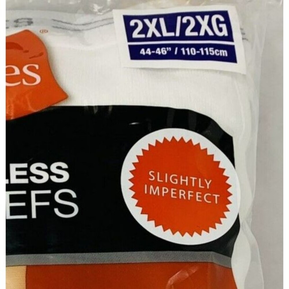 3 Mens Hanes White Cotton Briefs 2XL 44-46 Full Rise Big Slightly Imperfect 2014 - Picture 11 of 11